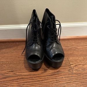 ALDO Peep Toe Wooden Block Heels